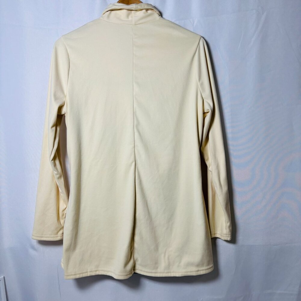 Cream Buckle Front Layered Tunic Top w/ Striped Tank Size XL - Picture 3 of 5